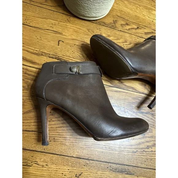 Coach Calf Leather Ankle Boots w/ Buckle Detail Size 10 B - Picture 2 of 10